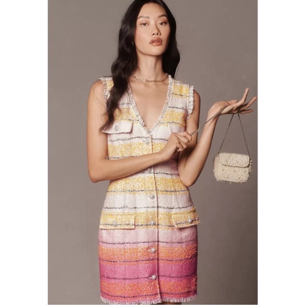 NWOT ANTRO Maeve Multicolor Tweed Mini Dress